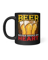 Beer never broke my Heart I Craft drinking Lover design 259 drinking