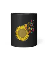 Hippie Sunflower Nature Insect Entomology Colorful Butterfly