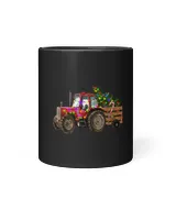 Green Christmas Farm Tractor Lover Funny Pine Tree Costume