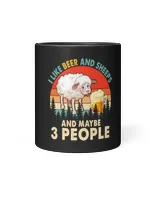 Vintage Retro I Like Beer And Sheeps Maybe 3 People Farmer 302