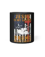 Jesus is my savior Drums my therapy Black Mug 11oz black 11oz