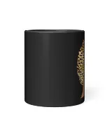 Womens Melanin Queen Leopard Afro Hair African American Black Woman T-Shirt Black Mug 11oz black 11oz