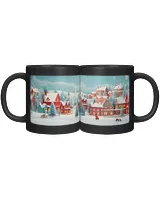 3D Christmas Mug Wrap 9 Black Mug 11oz black 11oz