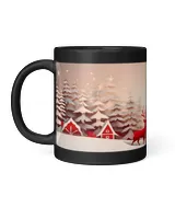 3D Christmas Mug Wrap 21 Black Mug 11oz black 11oz