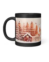 3D Christmas Mug Wrap 22 Black Mug 11oz black 11oz