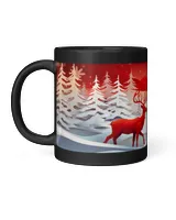 3D Christmas Mug Wrap 30 Black Mug 11oz black 11oz