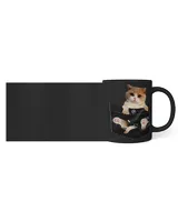 [Custom] Cute Cat pocket Black Mug black 11oz
