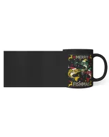 Merry Fishmas Funny Fishing Christmas Black Mug 11oz black 11oz