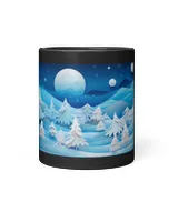 3D Christmas Mug Wrap 5 Black Mug 11oz black 11oz