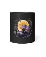 Hippo Pet Colourful Artwork Moon Wildlife Safari Hippopotamus