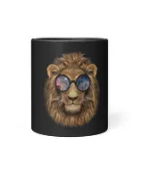 Lion Pet Alpha Lion Wearing Space Galaxy Sunglass
