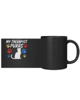 Funny Cat Mom Cat Dad Cat Lover Therapy Gift Black Mug 11oz black 11oz