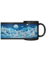 3D Christmas Mug Wrap 5 Black Mug 11oz black 11oz