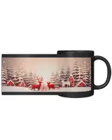 3D Christmas Mug Wrap 21 Black Mug 11oz black 11oz