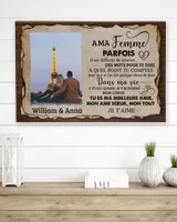 A ma femme Ready To Hang Canvas (36X24 inch) white 36x24in