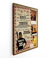 Personalized/Customized Softball My Dear Daughter My Sunshine Poster/Canvas Lovely Gifts to Daughter Son from Family for Anniversary Mother's Day Father's Day Christmas Birthday Ready To Hang Canvas (16x24 inch) white 16x24in