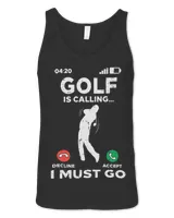 Golf is calling and I must go Unisex Jersey Tank black xs