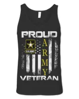 Vintage Proud Army Veteran With American Flag Gift