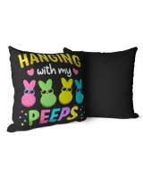 hanging with my peeps Cotton Drill Pillow (Dual Sided) black 16x16in
