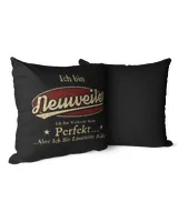Ich Bin Neuweiler Ich Bin Vielleicht Nicht Perfekt Aber Ich Bin Limitierte Auflage DE12 Cotton Drill Pillow (Dual Sided) black 16x16in