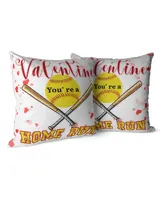 Valentine You Are A Home Run- Valentine Pillows- Valentine Decor Cotton Drill Pillow (Dual Sided) white 16x16in