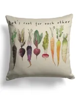 Let's Root for each other Cotton Drill Pillow (Dual Sided) natural 16x16in