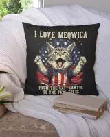 4th July Cat Lover, I Love Meowica Patriotic Funny Happy Cat T-Shirt