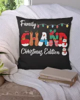 Family CHAND Christmas Edition Cotton Drill Pillow (Dual Sided) black 16x16in
