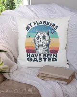 My Flabbers Have Been Gasted Distressed Retro Funny Cat TShirt Cotton Drill Pillow (Dual Sided) white 16x16in