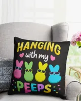 hanging with my peeps Cotton Drill Pillow (Dual Sided) black 16x16in
