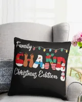 Family CHAND Christmas Edition Cotton Drill Pillow (Dual Sided) black 16x16in