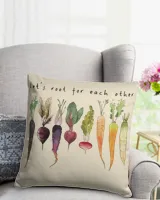 Let's Root for each other Cotton Drill Pillow (Dual Sided) natural 16x16in