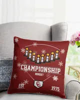 Softball Pillow- Oklahoma Softball- Championship Mindset Cotton Drill Pillow (Dual Sided) white 16x16in
