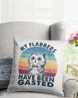 My Flabbers Have Been Gasted Distressed Retro Funny Cat TShirt Cotton Drill Pillow (Dual Sided) white 16x16in