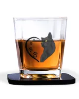 Decanter Set Full - 4 Glasses + 4 Coasters