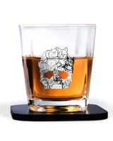 Decanter Set Full - 4 Glasses + 4 Coasters
