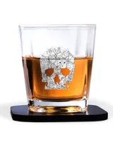 Decanter Set Full - 4 Glasses + 4 Coasters