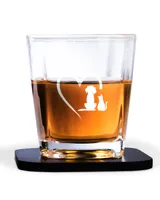 Decanter Set Full - 4 Glasses + 4 Coasters
