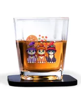 Decanter Set Full - 4 Glasses + 4 Coasters