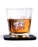 Decanter Set Full - 4 Glasses + 4 Coasters