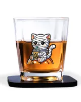 Decanter Set Full - 4 Glasses + 4 Coasters