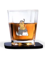 Decanter Set Full - 4 Glasses + 4 Coasters