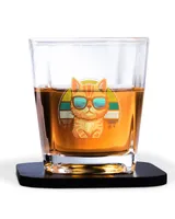 Decanter Set Full - 4 Glasses + 4 Coasters