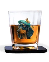 Decanter Set Full - 4 Glasses + 4 Coasters