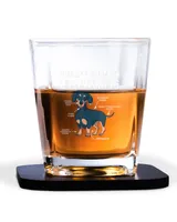 Decanter Set Full - 4 Glasses + 4 Coasters
