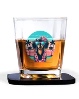 Decanter Set Full - 4 Glasses + 4 Coasters