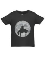 Bareback Bronc Riding Moon Rodeo Saddle Western Country Infant Jersey T-Shirt black 6m