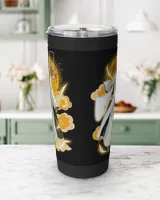 Bleach Anime Ichimaru Gin Graphic Curved Tumbler - Gift for Anime Fans Viking Tumbler (20oz) black 20oz