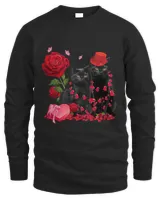 Cat Kitty Couple Black Cat With Rose Black Cat