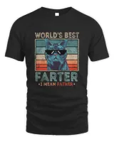 Worlds Best Farter I Mean Father t shirt Best Cat Dad Ever Unisex Standard T-Shirt black s